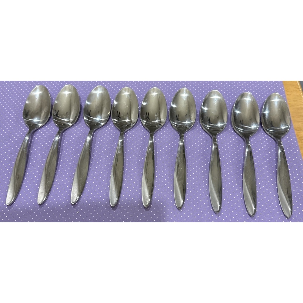 Oneida‎ Simmer Oval Soup Spoons Spoon Stainless Steel Flatware Set Of 9